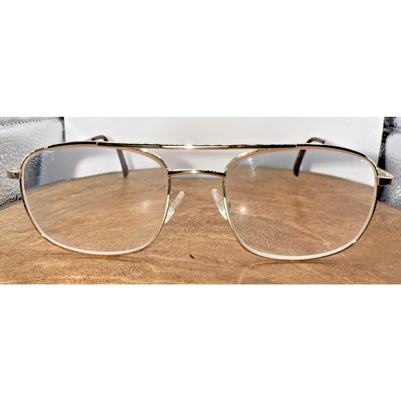 Horizon Eyewear Port Eyeglass Frames 55-19-142 Gold Wire Aviator Style - Picture 2 of 9